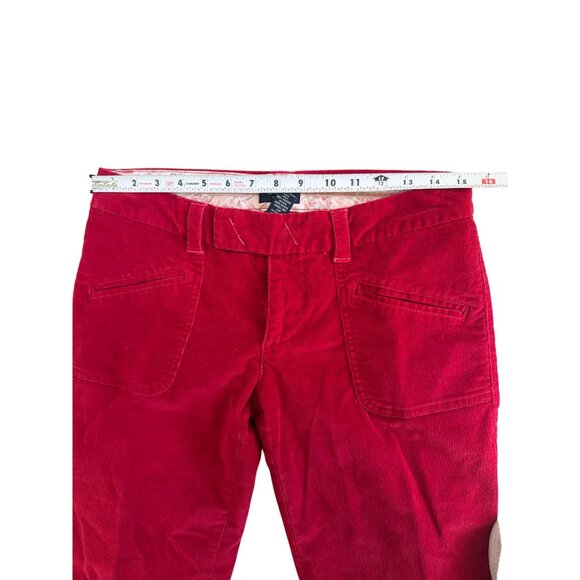 AMERICAN EAGLE Red Corduroy Bootcut  Textured Pants Size 6 - Picture 8 of 10